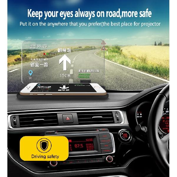 6palcový univerzální H6 HUD projektor pro auto Head Up Display Držák na telefon Navigace pro chytrý telefon gps hud pro jakákoli auta
