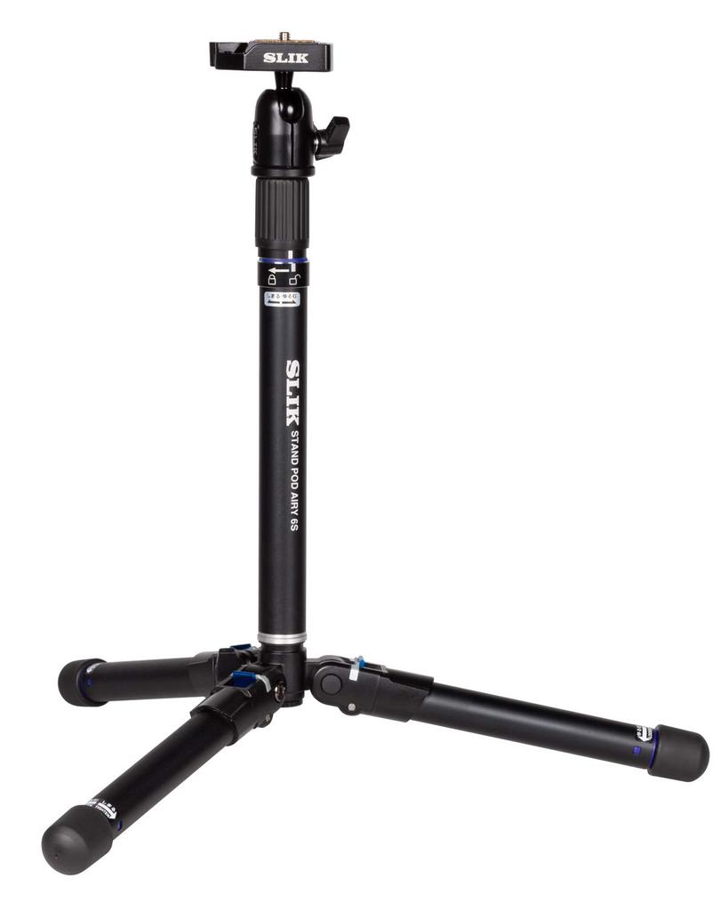 Stojan SLIK pro monopod a stativ Airy 6S, krátký typ, zámek otáčení, délka zasunutí 330 mm, volná hlava, rychloupínací patice, 204870, 6stupňový