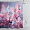 3d Beautiful Butterfly Shower Curtain Waterproof Polyester Fabric 3D Printed Curtain Bathroom Decoration with Hooks
