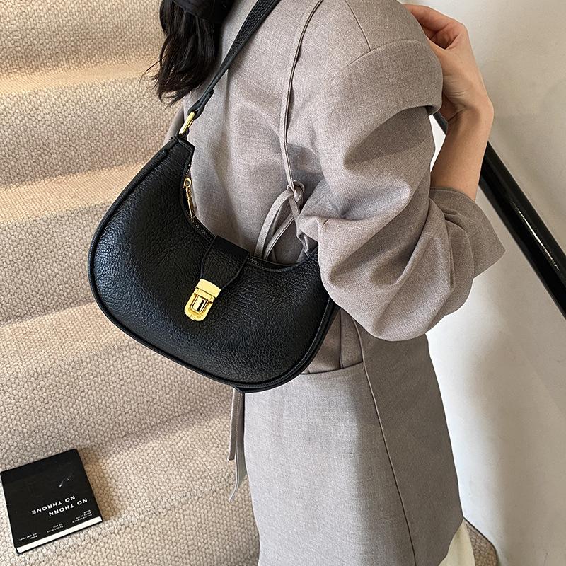 Strukturierte matte Unterarmtasche Damen-Tasche Herbst und Winter Retro-Mode Umhängetasche Pendler-Unterarmtasche