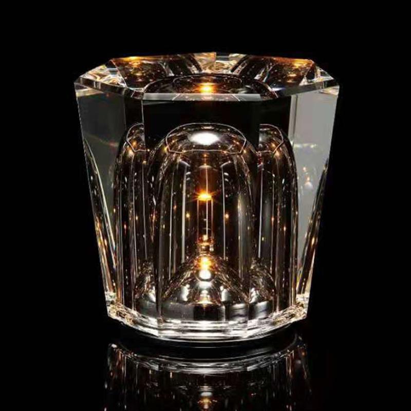 

Creative Crystal Desk Lamp Rechargeable LED Atmosphere Light for Bar Restaurant Cafe Style A