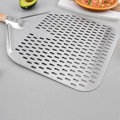 Pizza Peel Stainless Steel Perforated Removable 12 Inch Oven Pizza Shovel for Home Baking Cooking Grilling Kitchen Family