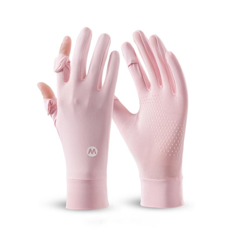UV Protection Women's Gloves Summer Cycling Flip-Tip Touchscreen Ice Silk Driving Non-slip Golf Stretchy Breathable Hiking Glove