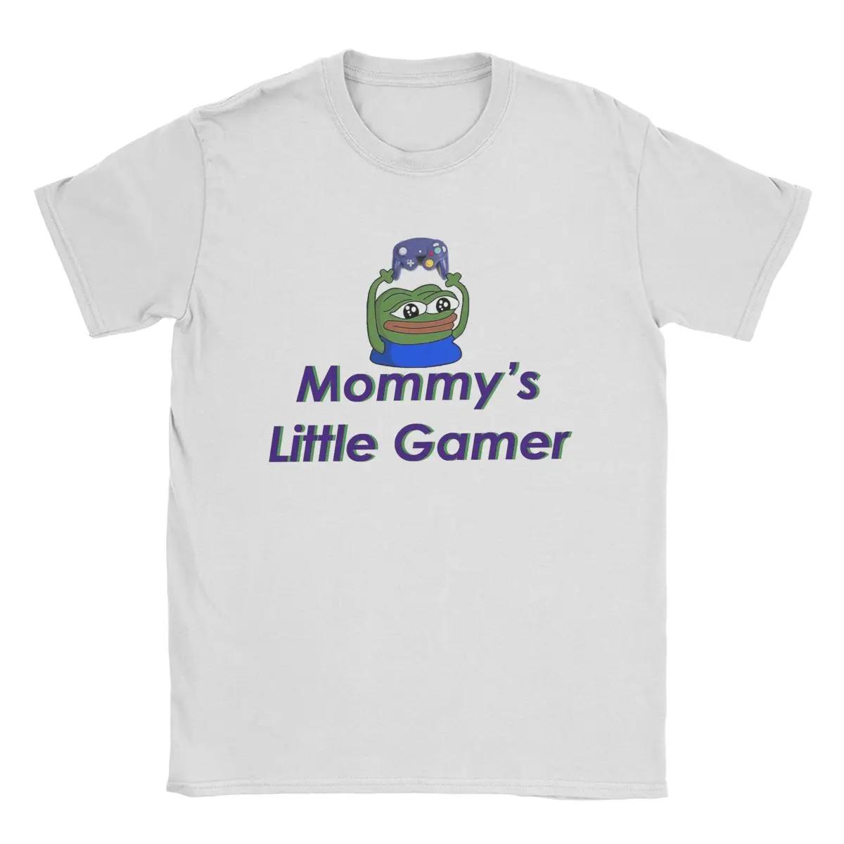 

Футболка Mommy s Little Gamer Pepe, мужские хлопковые забавные футболки с круглым вырезом, футболки с коротким рукавом, одежда больших размеров M