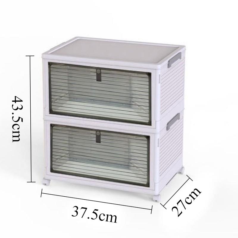 Folding Storage Box Transparent Shoe Boxes Multi Functional Living Room Organizer Case Household With Wheel Large Display Stands