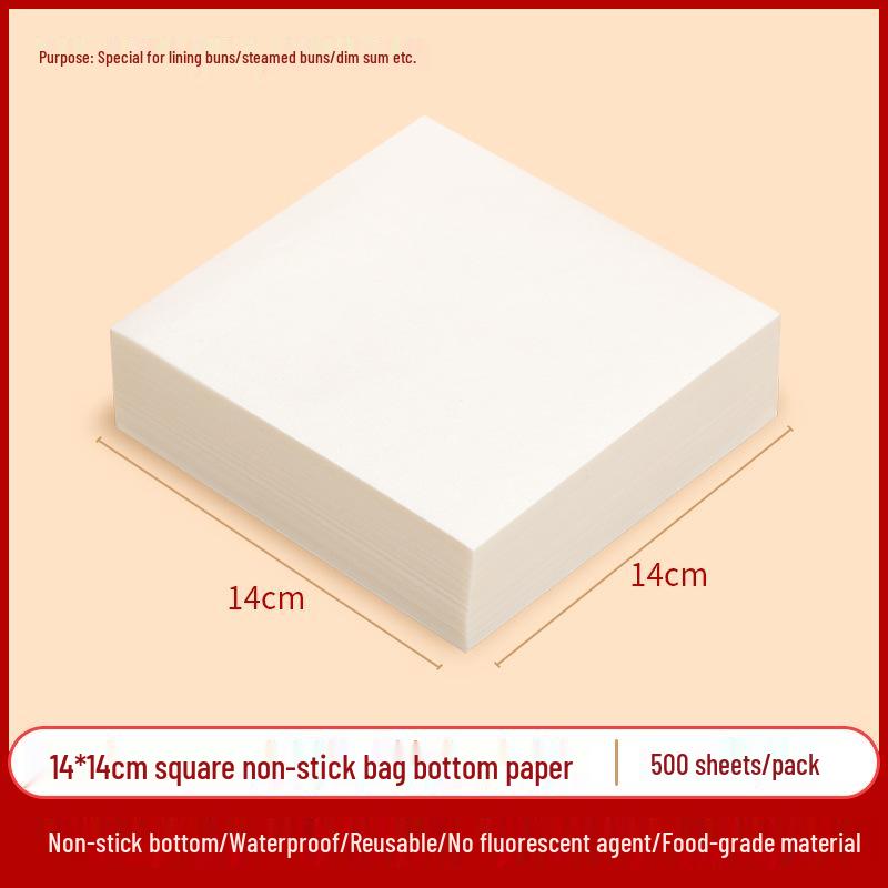 Non-stick, High Temp Resistant Steamer Paper for Buns & Mantou, Round & Square, Disposable & Thickened Bottom