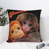 Decorative Pillow Cover Baby Punch Monkey, Viral Monkey Merch Chair Throw Pillow Case Cover Square Style Multiple Sizes