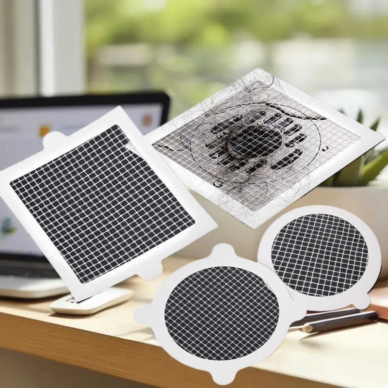 10 stycken Golvbrunnsplåster Engångs Anti-igensättningsfilterplåster Badrumsavlopp Hårfångare Köks- och Badrumsinstrument för Igenklistring