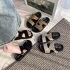 Fashion 2025 Women Shoes Open Toe Slippers Outdoor Casual Slippers Summer Round Toe Flat Non-slip Platform Buckle Women's Beach Sandals