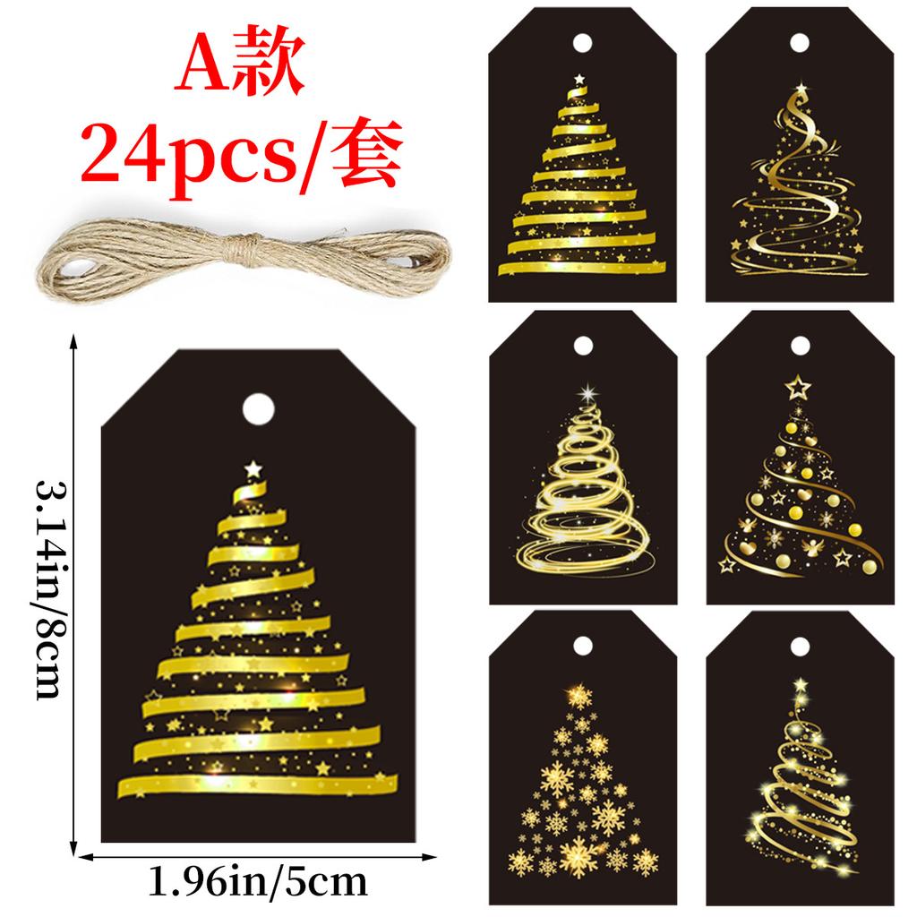 New Year New Year Party Decoration Tag Happy New Year Hemp Rope Card Pendant