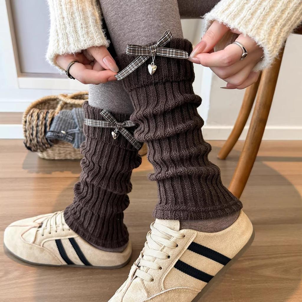 Maillard Socks Women'S Autumn And Winter Knitted Leg Cover Bow Cute Jk Calf Socks Stacking Socks With Birkenstocks Tide