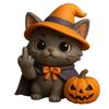 Middle Finger Halloween Cat Figure, Halloween Cat Figurine, Cute Middle Finger Statue, Cat Decor Spooky Resin Statue Best Gifts