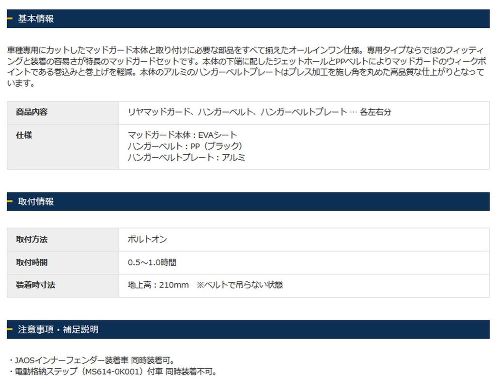 Jaos Mudguard III Rear Set Black for Toyota Hilux 125 Series and 125 Series Z "GR SPORT" (B622096R)