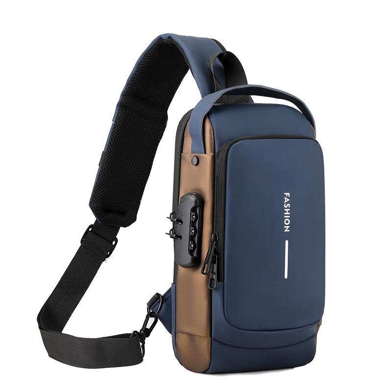 Men's Fashion Trend Simple Business Trip Commuting Bag Daily Versatile Contrasting Design Chest Bag