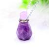 Crystal Faceted Crystal Amethyst Rose Quartz Nature Stone Perfume Bottle Pendant for Women Diffuser Necklaces
