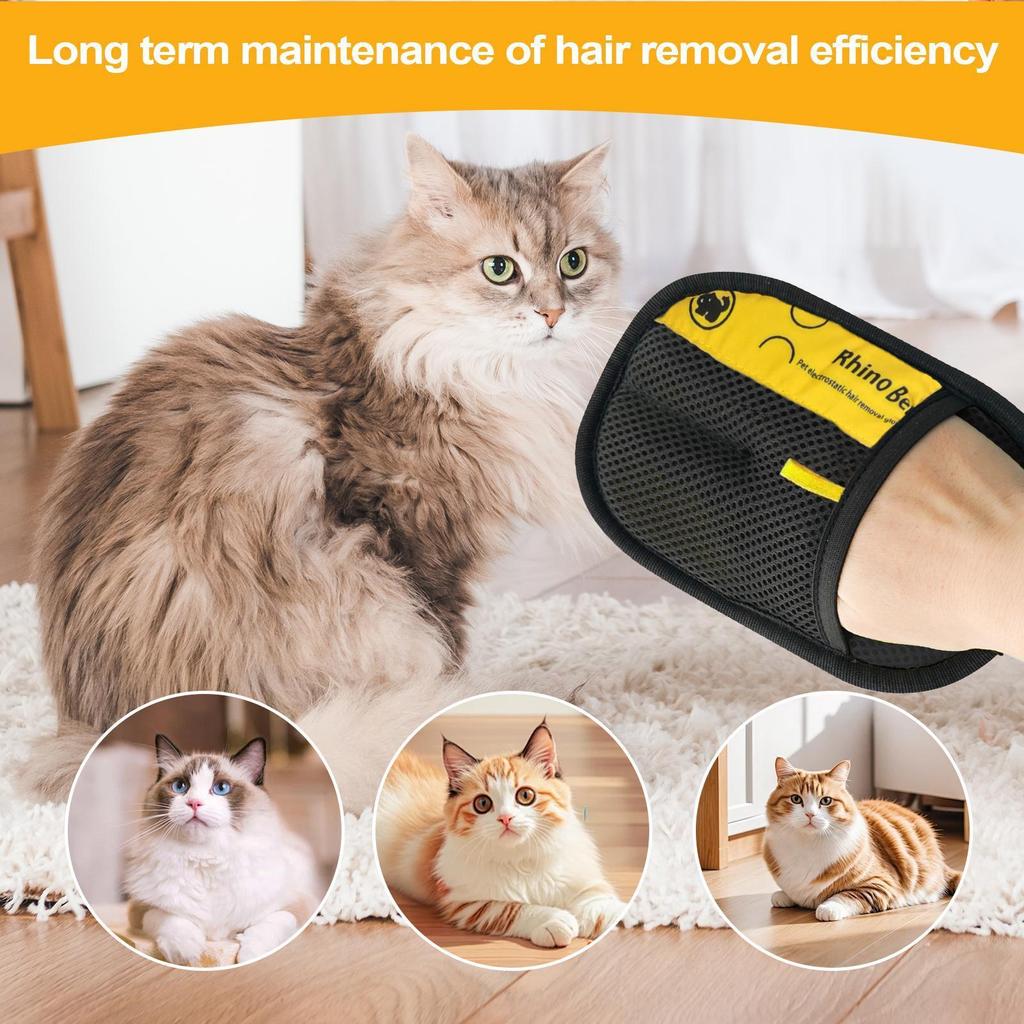 Cat Hair Remover Glove Double Sided Cat Grooming Glove Reusable Grooming Brush Dog Cleaning Supplies Shedding Mitt for Clothing