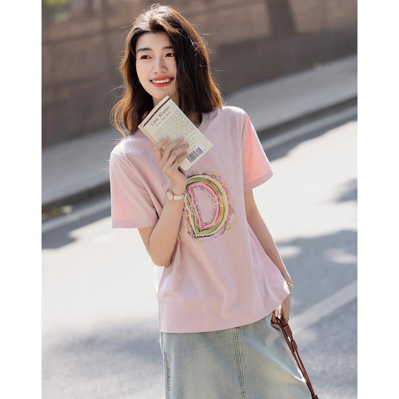 Хлопково-спандексная футболка с rhinestone-буквами Demana XL