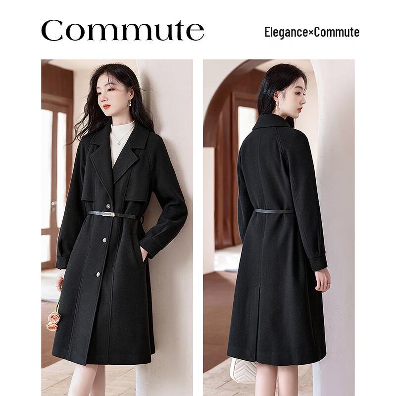 Si Shui Nian Hua Elegant Autumn/Winter Mid-Length Wool Blend Coat