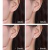 PONYKISS Real  Sterling Silver Round Zircon Stud Earrings For Women Classic Fine  Minimalist Ear Piercing Accessories