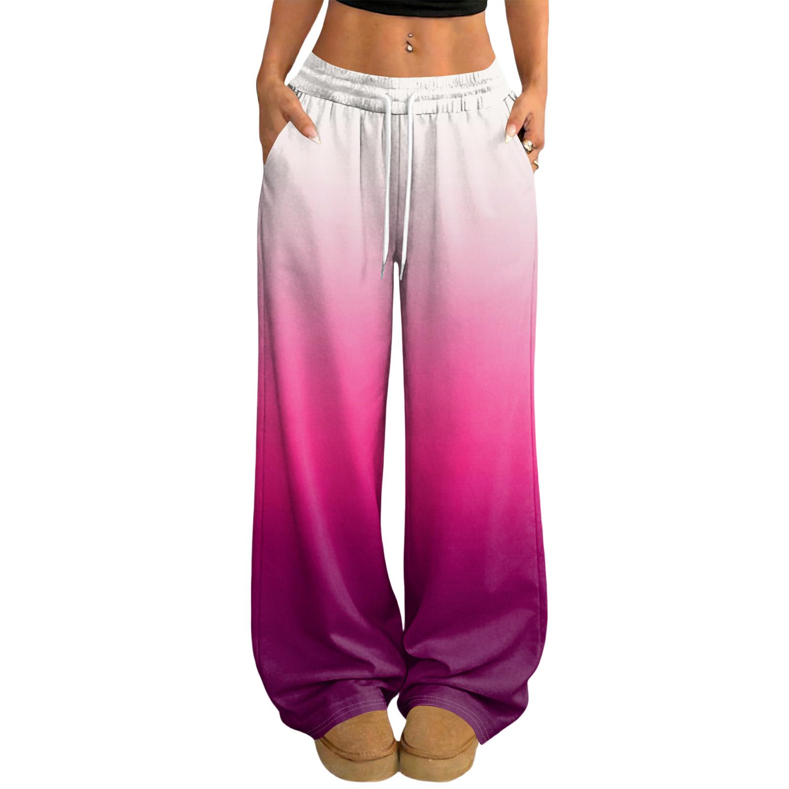 

Women s Casual And Fashionable Printed Elastic Waist Loose Wide Leg Pants S