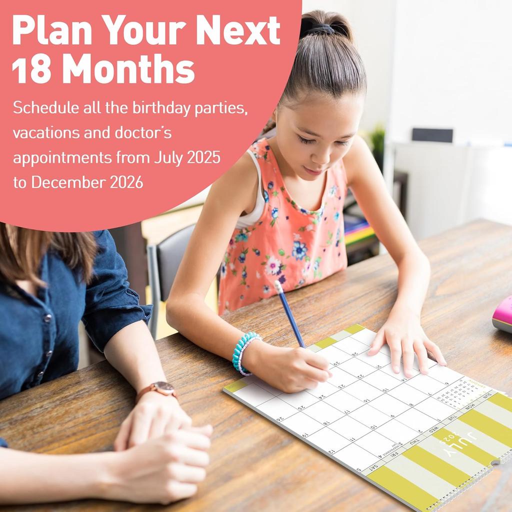 S&O Palm Beach 2026 Wall Calendar - Tear-Off Monthly Calendar through December 2026-18 Month Academic Wall Planner - Hanging Organizer to Track