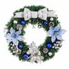 Garland With Bow Christmas Wreath Home Decor Artificial Christmas Decoration Gold 30CM Door Hanging Rattan Classroom