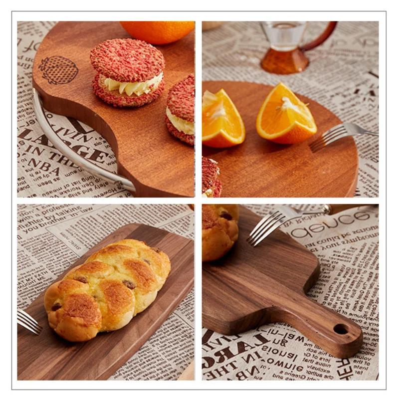 Portable Acacia Mangium Solid Wood Chopping Board Outdoor Camping Cheese Fruit Deli Cutting Board Household Kitchen Accessory