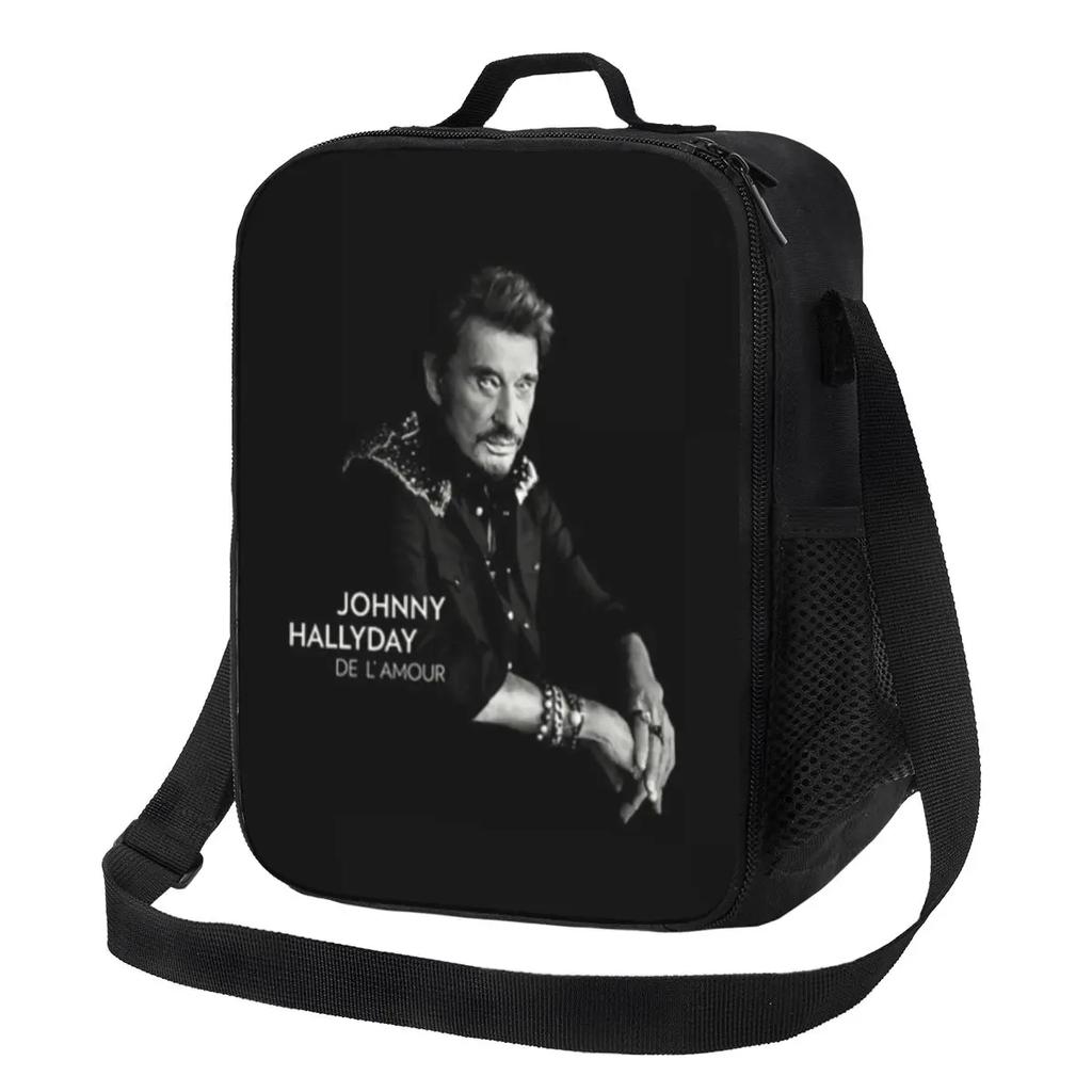 Johnny Hallyday Französischer Sänger Wiederverwendbare Lunchbox Multifunktion Heavy Metal Rock Kühler Thermische Lebensmittelisolierte Lunchtasche Schule