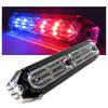ALTEED Small Thin LED Flashlight 24 Compatible with 12V and 24V Vehicles Bar, Patterns, Synchronized, (Red/Blue)