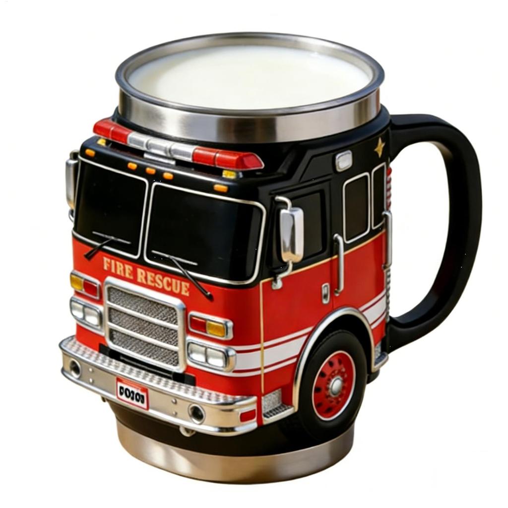 Funny Mugs for Men Leakproof Stainless Steel Drinkware Firefighting Coffee Mugs Tea Cup for Thermos Cup Juice Dad Brother