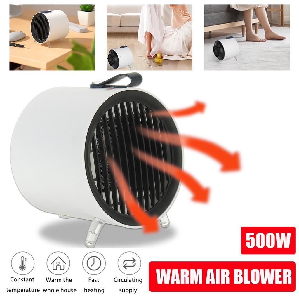 

Mini Portable Electric Heater Desktop Fan Heater PTC Ceramic Heating Hot Air Blower Home Office Heater Machine 220V / 110V 500w