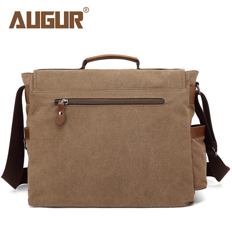 AUGUR Men's Retro Canvas Crossbody Bag with Large Capacity and Laptop Compartment