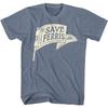 Ferris Bueller's Day Off Save Ferris Penant Indigo Heather Adult T-Shirt