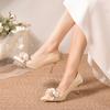 Temperament Flower Bridesmaid Shoes New Women's Shoes Pointed Head Shallow Mouth Banquet Shoes High Heel Fashion Shoes Single Shoes Women
