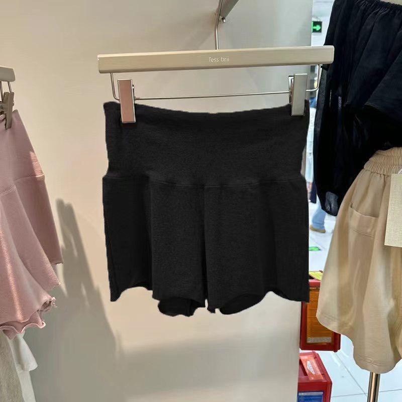 

Серые высокоэластичные утягивающие короткие балетные шорты с высокой талией, сексуальные хлопковые шорты с высокой талией для женской одежды, защищающие конфиденциальность M чёрный