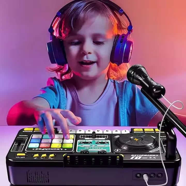 Zmart Kids Simulation DJ Mixer Controller Toy Multi-Function Music Effects Electronic Learning Game Child's DJ Table
