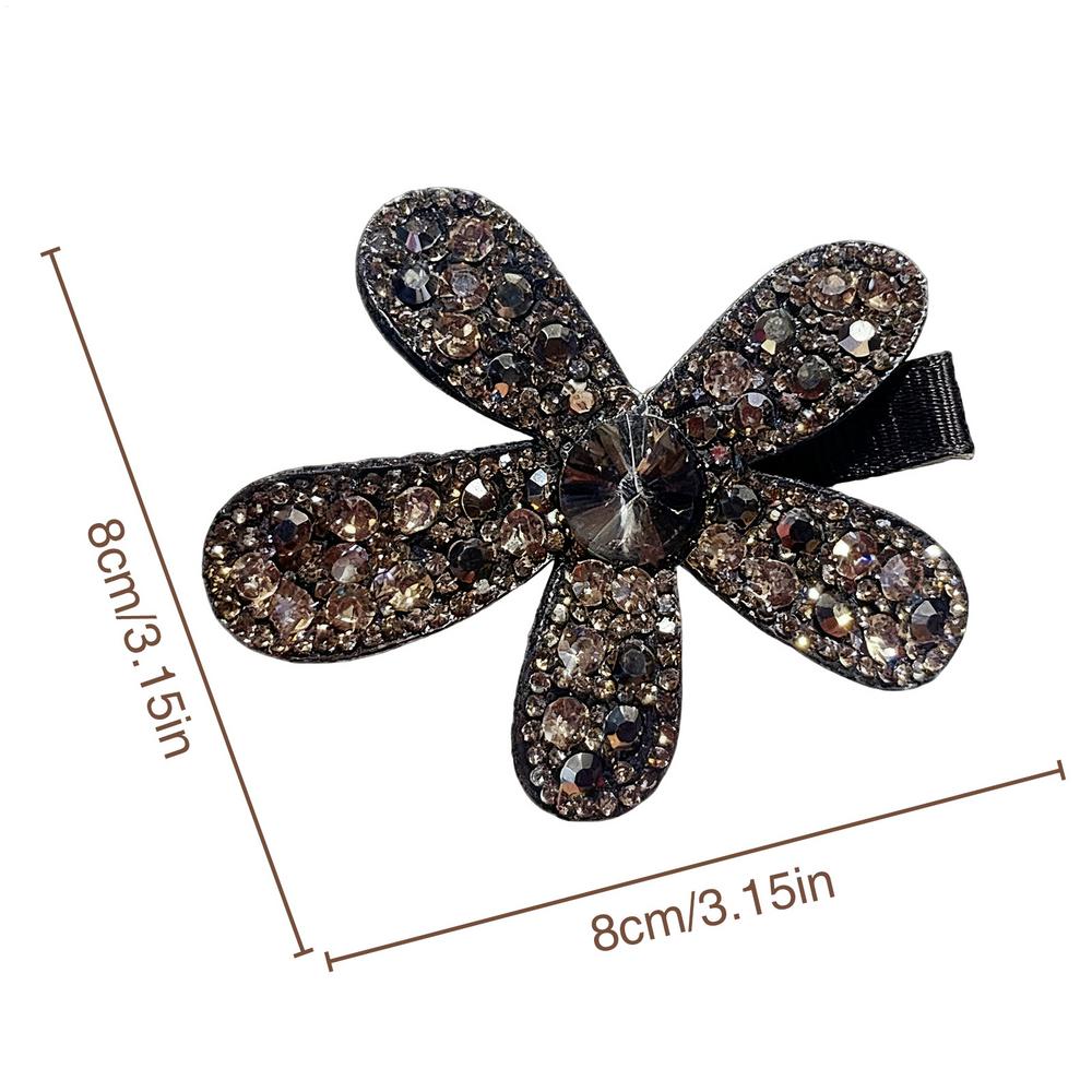 

Star Rhinestone Hair Clip Rhinestone 3D Floral Barrettes Accessories Flower Sparkling Hairpin for Women Girls Bridal Wedding