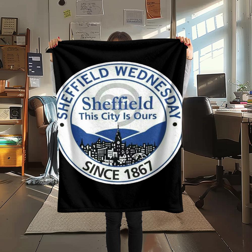 1PC sheffield Print Flannel Blanket, High quality Comfortable for All Seasons, Home Decor, Warmth and Comfort, Perfect for Christmas Gifts155