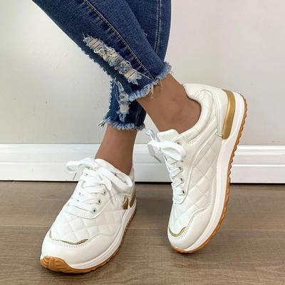 Women Sneakers Platform Shoes PU Leather Patchwork Casual Sport Shoes Ladies Outdoor Running Walking Shoe