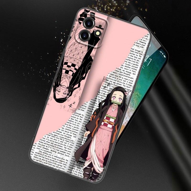 Demon Slayer Kamado Nezuko Anime Phone Case For Apple iPhone 13 12 Mini 11 Pro XS Max XR X 8 7 6S 6 Plus SE 2022 2020 5S 5 Cover