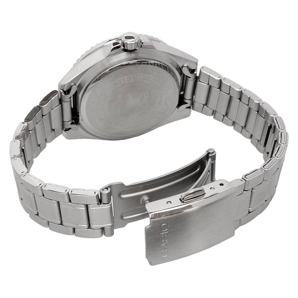 Casio Standard Analog Watch MDV-10D-2A1V for Boys, Women, and Girls, Blue-Green Metal Band, International Model [Parallel Import]