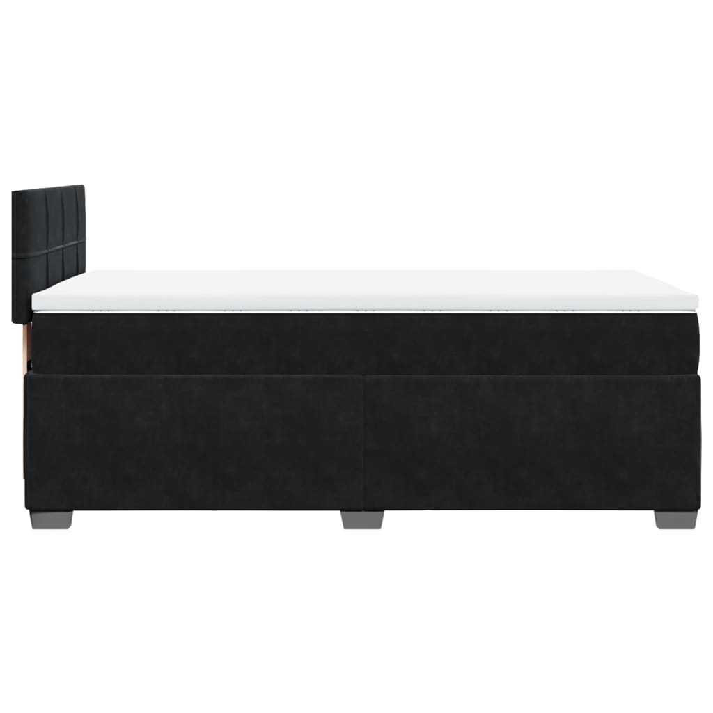 Box Spring Bed with Mattress Black 90 x 190 cm Velvet