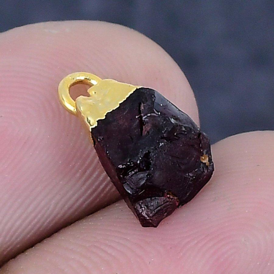 Pink Tourmaline Rough Gemstone 925 Sterling Silver Jewelry Pendant 0.59"