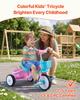 Toddler Tricycle for 2-5 Year Old, Kids Trike with Adjustable Seat, Storage Basket, Carbon Steel Frame, Handlebar Grips for Outdoor Play, Tricycle for