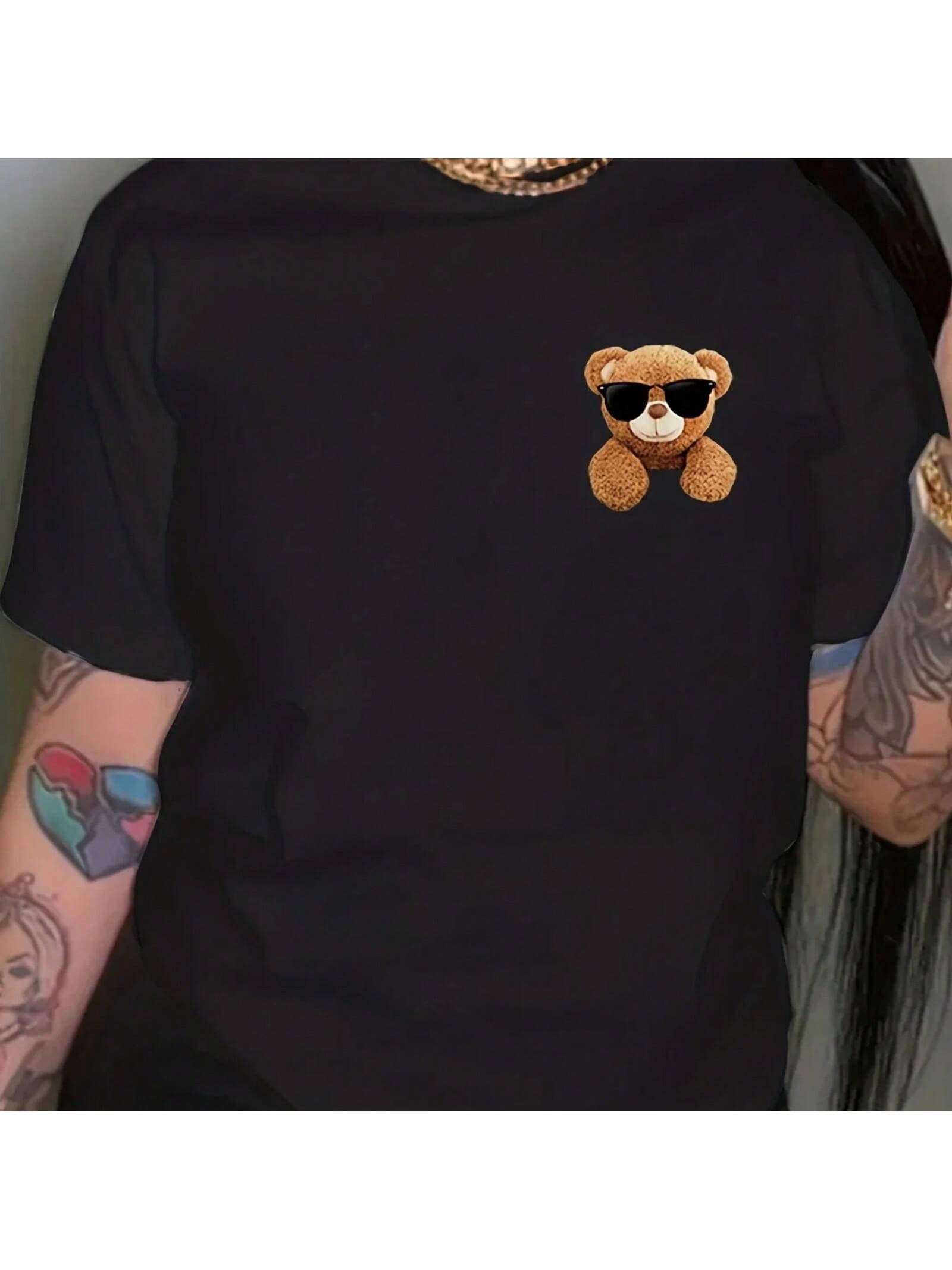 s Bear Print T-Shirt - Cute And Comfortable Short Sleeve Top For Spring And Summer T Shirt Female Tops Streetwear S разноцветный