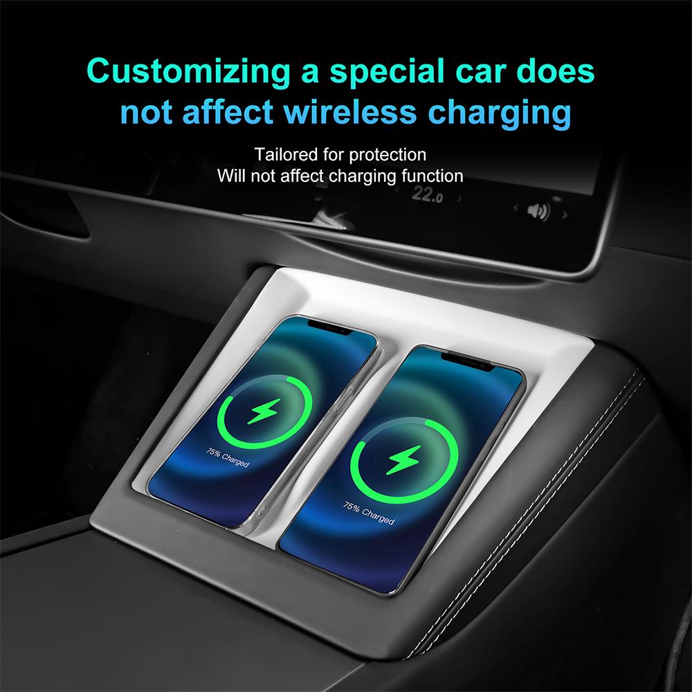 for Tesla Model 3 Highland 2025 Model Y Juniper 2025-up Silicone Wireless Charging Pad Non-Slip Mat Dust-Proof Car Accessories