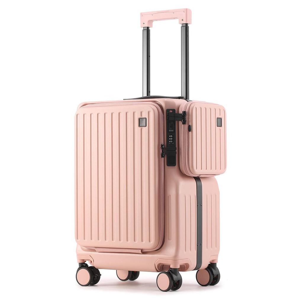 20-Inch Stylish Front-Opening Carry-On Suitcase for Short Trips and Business Travel