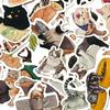 54Pcs Cartoon Stickers Cats Animal Printing Luggage Decoration Waterproof Cartoon PVC Stickers Luggage Decals for Diary