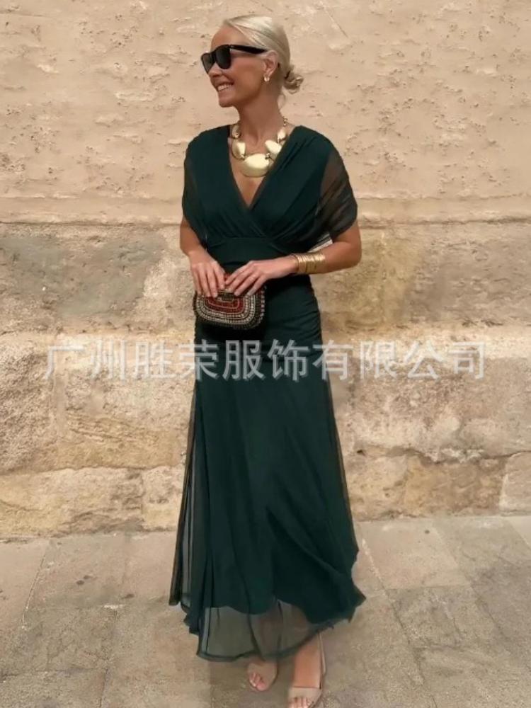 Damen Burgunder Schulterfreies Rüschen Chiffon Maxi Abendkleid