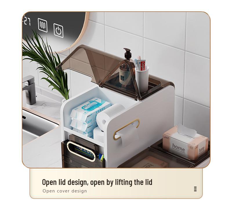 Luxury Bathroom Crevice Storage Rack Trolley - No Installation Required, Floor-Standing Cabinet.